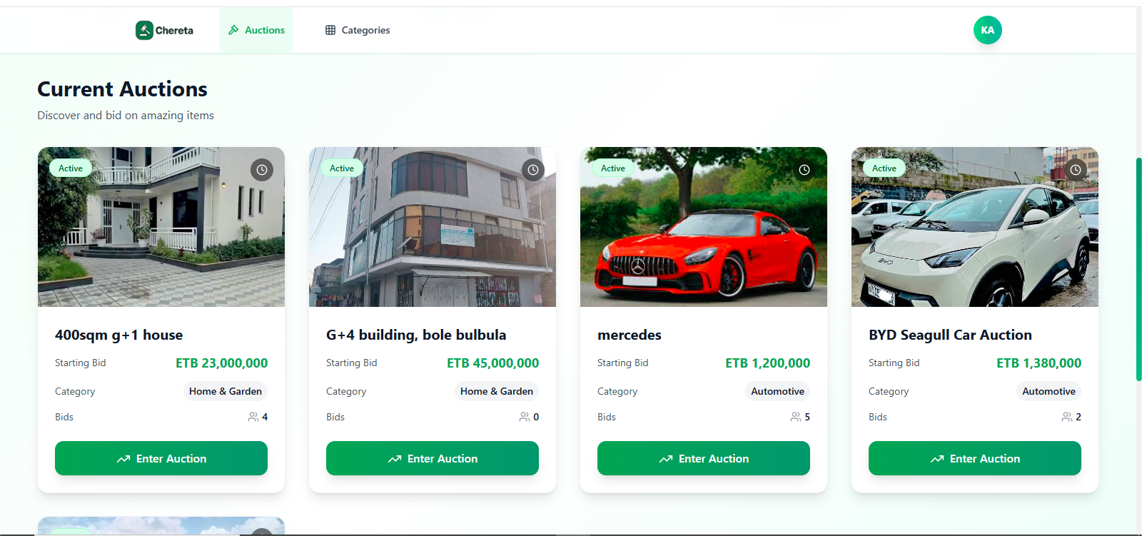 Live Bidding Website